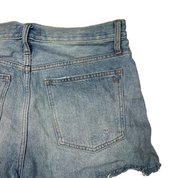 Madewell Relaxed Denim Shorts Mid Rise Button Fly Destroyed Hem Edition 29 - Picture 4 of 12